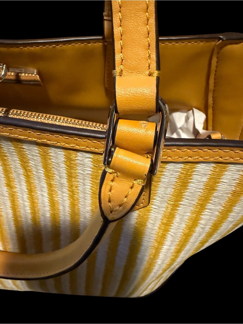 Kate Spade New York Buddie Striped Straw Tote - Picture 14 of 14